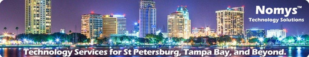 Downtown Saint Petersburg, Florida. Tagline: Technology Services for Saint Petersburg, Tampa Bay and Beyond.